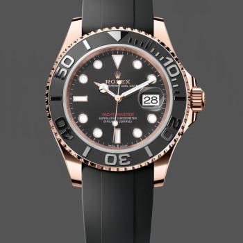 Replique Hommes - Rolex Yacht-Master-126655, 40mm, Automatique, Cadran noir, Or Everose 18K, Noir