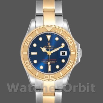 Replique Rolex Yacht-Master 29mm pour femme-169623-acier et or jaune-cadran bleu pour femme