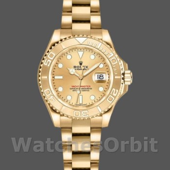 Replique Rolex Yacht-Master 29mm Femmes-169628-Or jaune Cadran champagne Champagne