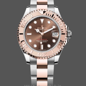 Replique Rolex Yacht-Master 37mm Unisexe-268621-Manchette argentée-Cadran chocolat pour unisexe
