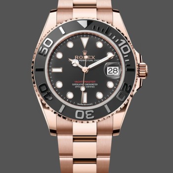 Replique Rolex Yacht-Master 37-m268655 pour femme, cadran noir, bracelet Oyster, noir