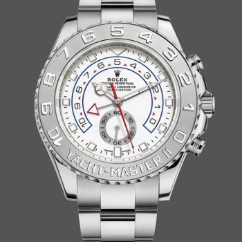 Replique Hommes Rolex Yacht-Master II-116689, 44mm, platine, cadran blanc, Hommes Blanc