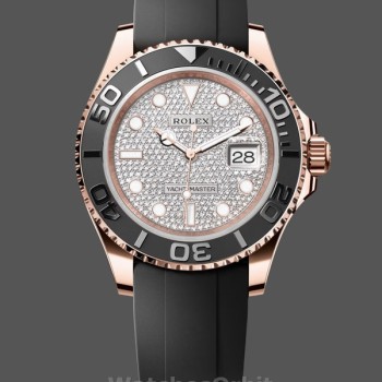 Replique Hommes Rolex Yacht-Master II-126655, 40mm, or rose, cadran pavé de diamants, Hommes Pavé de diamants
