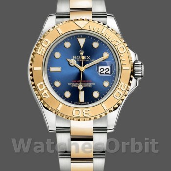 Replique Hommes Rolex Yacht-Master 40mm Hommes-16623-Steel & Yellow Gold-Blue Dial Blue