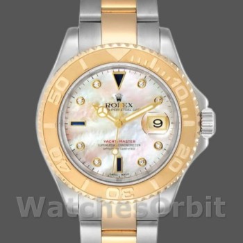 Replique Hommes Rolex Yacht-Master 40mm-16623-Steel & Yellow Gold-MOP White Dial MOP
