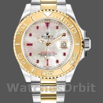 Replique Hommes Rolex Yacht-Master 40mm Hommes-16623-Steel & Yellow Gold-White MOP Dial MOP