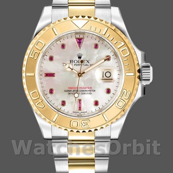 Replique Hommes Rolex Yacht-Master 40mm Hommes-16623-Steel & Yellow Gold-White MOP Dial MOP