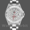 Replique Rolex Yachtmaster 35mm Unisex-168622-Platinum-Stainless Steel-Silver Dial Argenté