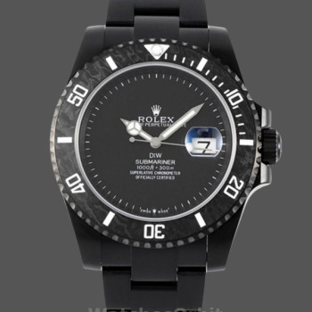 Replique Hommes Rolex Submariner DIW Parakeet Edition 41MM Carbon Fiber Bezel Black Dial Cadran noir