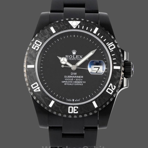 Replique Hommes Rolex Submariner DIW Parakeet Edition 41MM Carbon Fiber Bezel Black Dial Cadran noir
