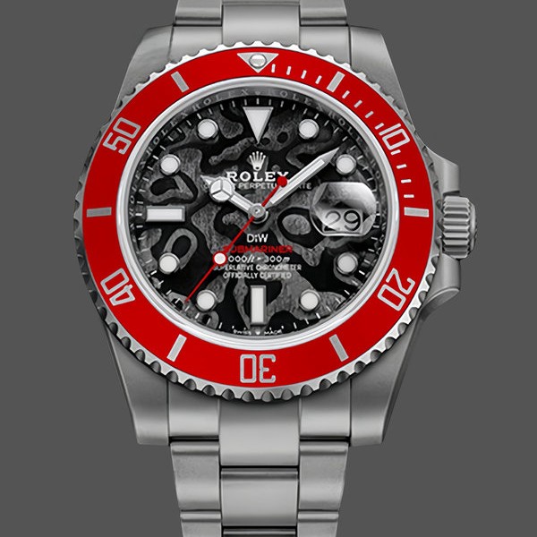 Replique Hommes Rolex Submariner DIW Persimmon Orange Edition 116610LN Lunette Céramique Rouge Noir